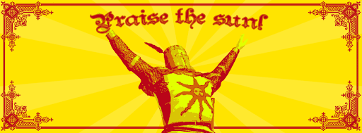 Game-themed illustration reading Praise the sun!