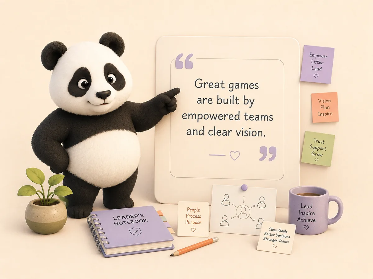 Production Panda helping a team build shared direction.