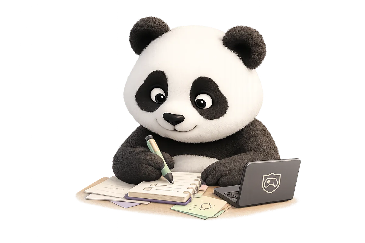 Production Panda writing production notes.